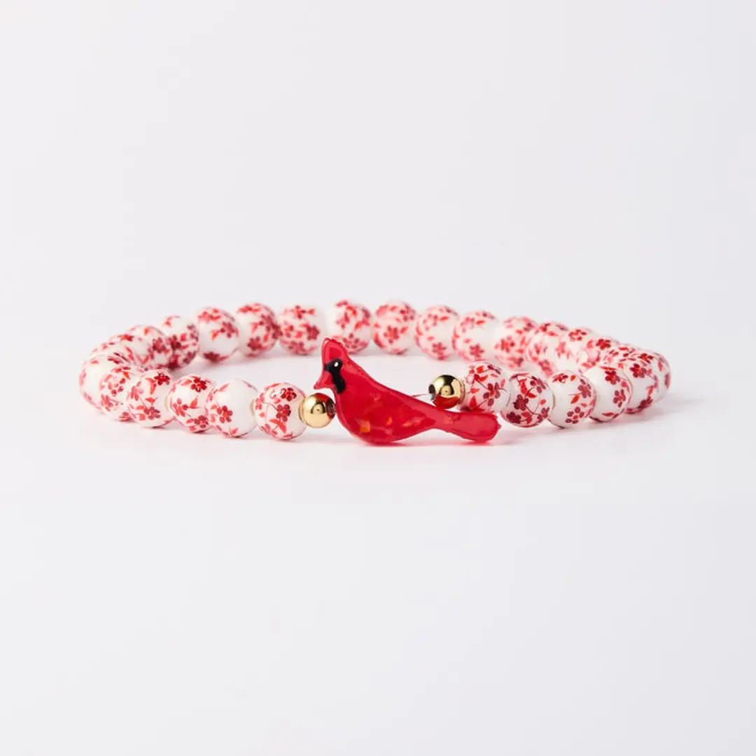 HOLY WATER PORCELAIN RED CARDINAL BRACELET