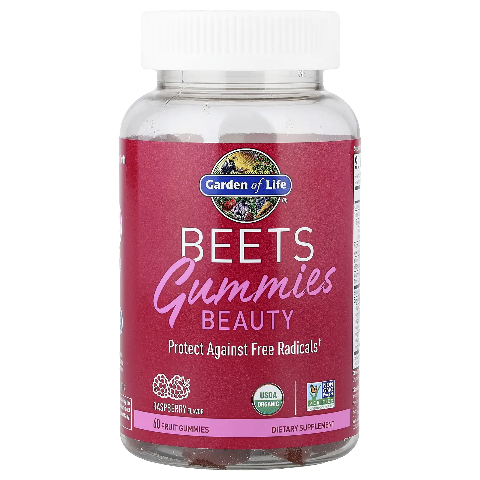 Garden of Life Beets Gummies Beauty, Raspberry, 60 Fruit Gummies