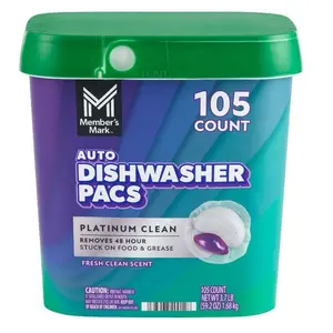 Platinum Clean Automatic Dishwasher Pacs, Fresh Clean, 105 ct.