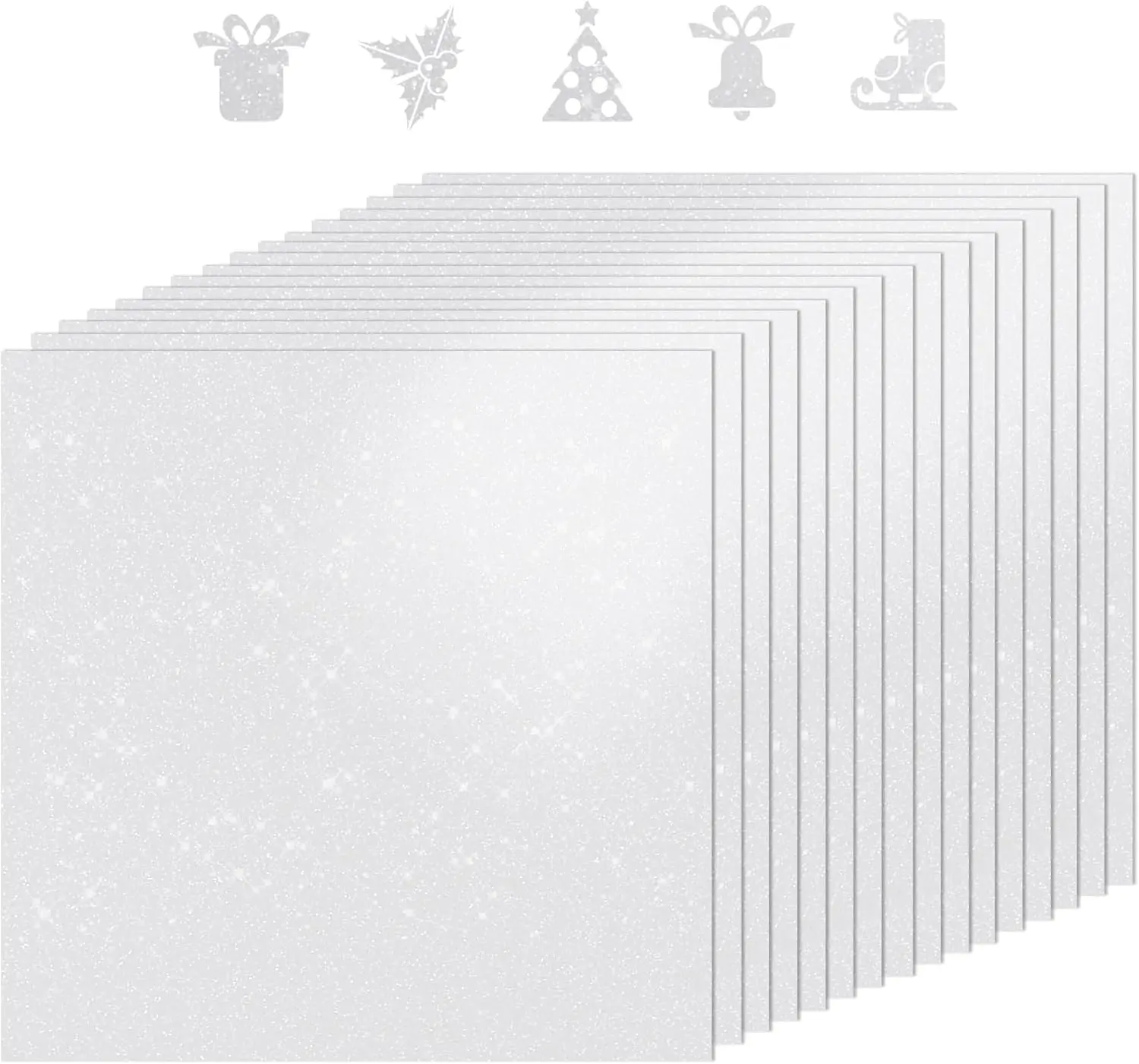 Glitter Cardstock Craft Paper - 12x12 In, 250GSM Premium Glossy, 15 Sheets, Durable for DIY Art Projects, Card Making, Baby Showers, Birthdays, Easy Cutting with Cricut, 12X12 Inch, Premium Quality Paper