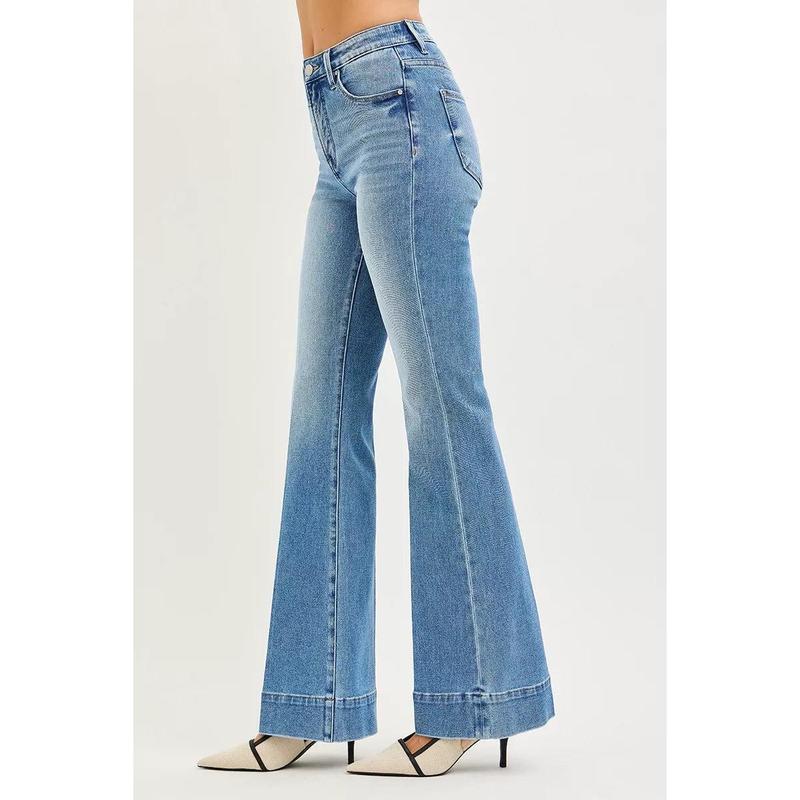 RISEN Tummy Control 4 Way Stretch Mid Rise Flare Jeans