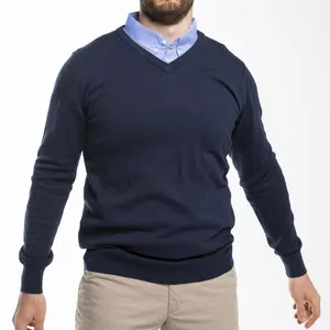 Sapphire Sweater with Blue Striped Collar