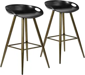 Set of 2 Modern Simple Bar Stools,32.3" Counter Height Bar Stools Bar Chair with Low Backrest & Footrest for Home Bar Kitchen Dining Room Living Room Pub