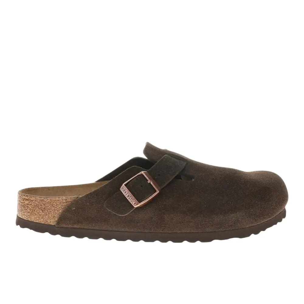 BIRKENSTOCK Womens Boston Soft Footbed Suede Leather Clogs Casual - Brown BIRKENSTOCK Womens Boston Soft Footbed Suede Leather Clogs Casual - Brown