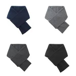 Men's Winter Fall Warm Fleece Neck Gaiter - Stylish Minimalist Solid Color Cold-Resistant Scarf for Cozy Versatile Warmth in Navy, Black, Gray