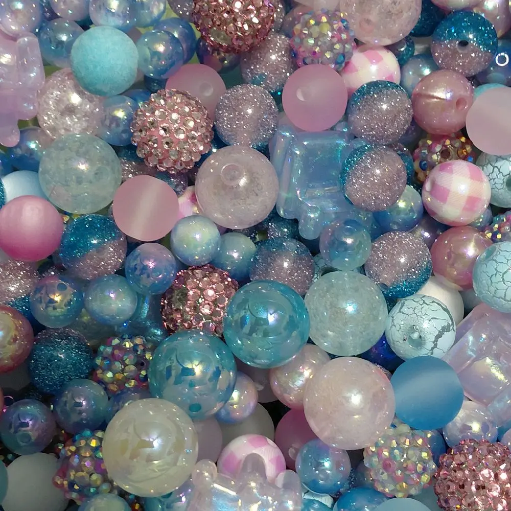 TamikaSendingSmiles Whimsy Wonders Bead Mix - Chunky Pastel, Glitter & Focal Beads for Pen Making, Keychains, Jewelry Crafts | High-Quality Beadable Projects