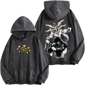 Megumi Fushiguro Mahoraga - Jujutsu Kaisen Washed Hoodie, Vintage Washed Anime Shirt