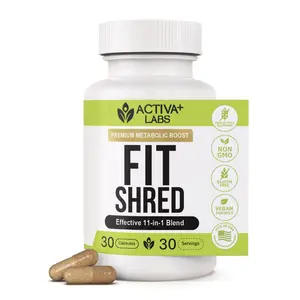 Activa Labs Fit Shred Fitness Dietary Supplement - Premium 11-in-1 Wellness Blend, Vegan-Friendly, Non-GMO, Gluten-Free - 30 Capsules (30 Servings)