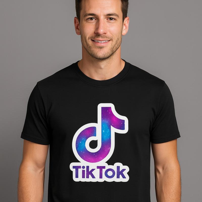 Galaxy TikTok-Style Logo Tee | Unisex Black | 100% Cotton, Soft & Breathable, Pre-shrunk, Vibrant HD Print, True-to-Size S-5XL