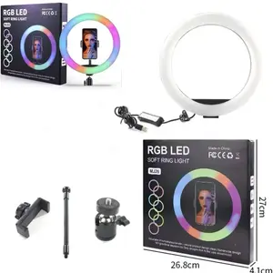 10inch Selfie Ring Light RGB Tripod Phone Stand Holder Photography RingLight Circle Fill Light Led Color Lamp Trepied Makeup (tripod not included )