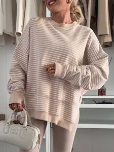 Women's Casual Striped Top for Fall & Winter, Stylish Ladies' Fashion Clothing, Perfect for Daily Wear & Seasonal