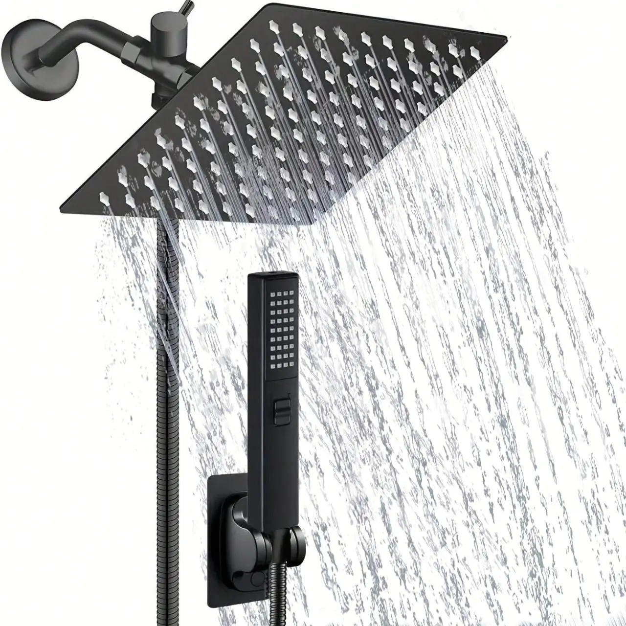 Shower Head Set, 1 Set Rainfall Shower Head & Handheld Shower Head Set with Accessories