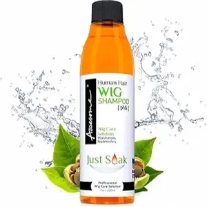 Awesome Human Hair Wig Shampoo, pH5, Wig Care Solution, Adds Body & Volume, Promotes Silkiness and Shine, Detangle Wig & Easy Combing, Provides Freshness Feeling (7 fl oz)