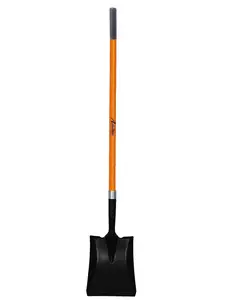 47 in. L Fiberglass Long Handle Transfer Square Shovel, with Heavy-Duty Metal Blade Shovel (1-Pack)