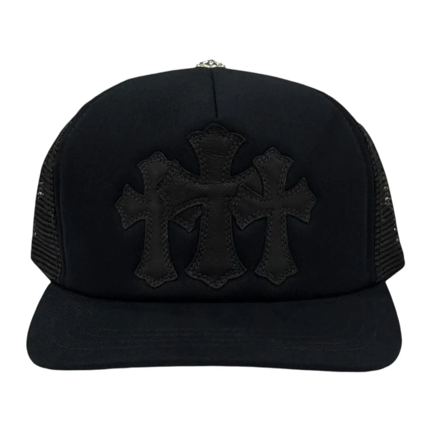 Chrome Hearts Black Trucker Hat with Leather Cross Logo Baseball Cap SOLD) A Chrome Hearts  main image 4
