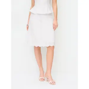 Cider Jacquard Low Rise Embroidery Floral A-line Midi Skirt
