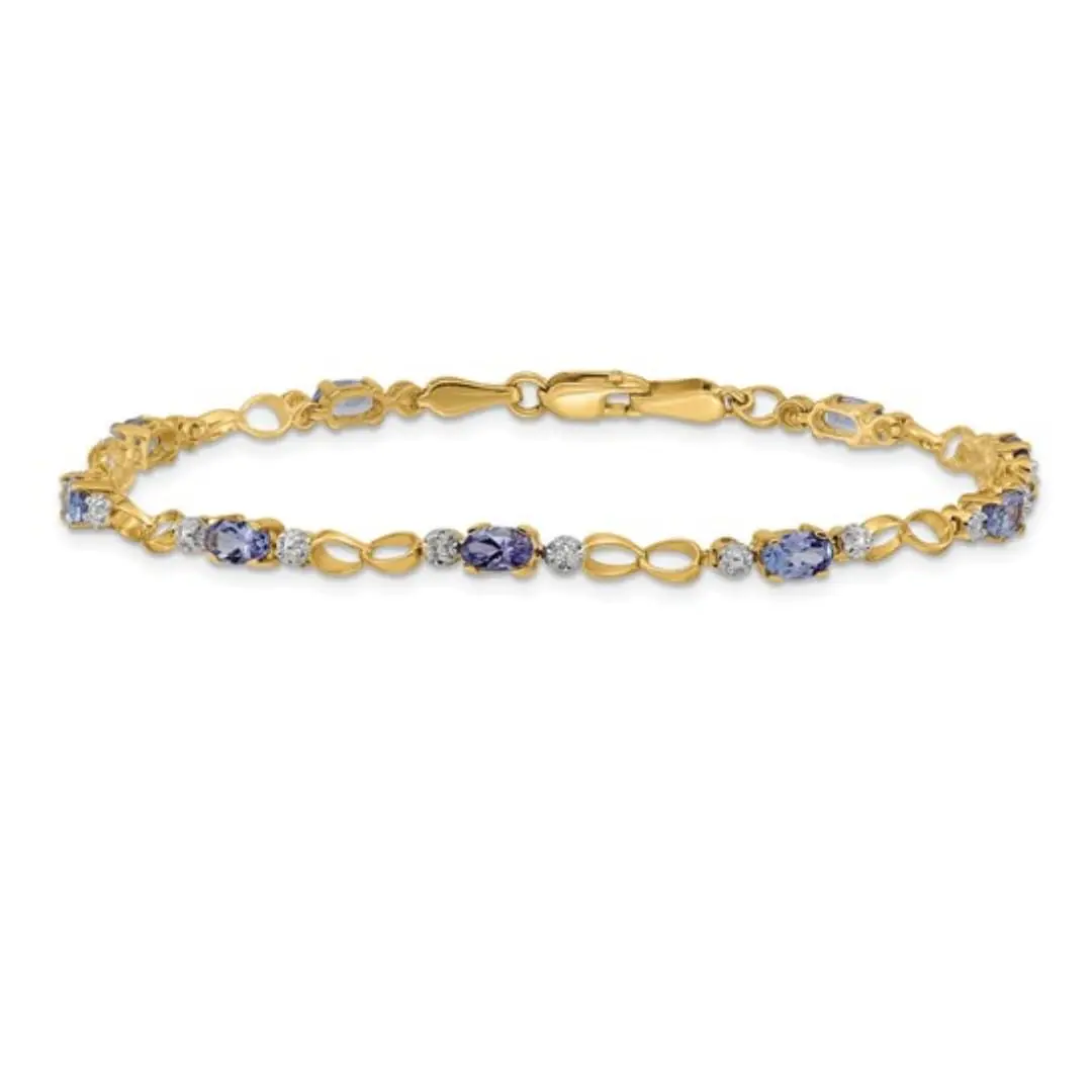 Genuine Tanzanite 14K Gold Bracelets 2.7 Carat