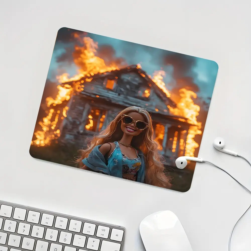 Feeling Good Crazy Emojis Design Square Gaming Mouse Pad, Eye-Catching Desktop Decorative Protective Pad, Rubber Anti-slip Lockedge Work Pad, Small Size Suitable for Laptop, Desktop Computer Games, Work, Daily Use
