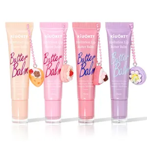 4-Pack Silky Lip Gloss Keychain Set - Cute Charm Cosmetic, Gentle Hydrating Jelly Balm, Glossy Daily On-the-Go Care for Teens, Ideal Gift