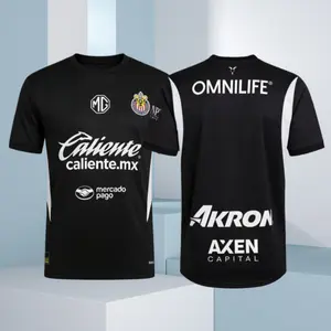 2024 2025 Chivas Black Goalkeeper Short Sleeves Soccer Jersey Top Fan Version