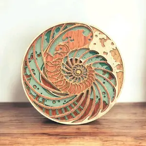 Nautilus Shell — Layered Geometric Wall Art [ 11.5 × 11.5 inches ]