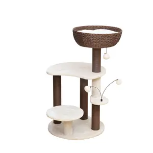Boho Chic Quartz 5-Level Cat Tree: Sustainable Multi-Activity Center for Cats soft plush