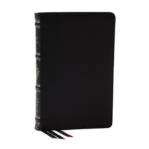 RSV Personal Size Bible with Cross References, Black Premium Goatskin Leather, Premier Collection, (Sovereign Collection) by Thomas Nelson [Leatherbound Book]