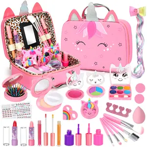 TikTokShopSpringGlowUp 26 PCS Kids Washable Makeup Girl Toys - Real Makeup Kit Kid Make up Set for Toddlers Children Princess Dress Up Christmas Birthday Gifts Toys for 3 4 5 6 7 8 9 10 11 12 Year Old Girls