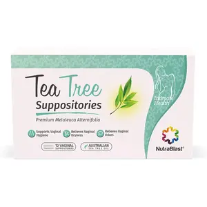Tea Tree Oil Suppositories (12 Count) | All Natural Intimate Deodorant for Women | Restore Feminine Balance | Made in USA