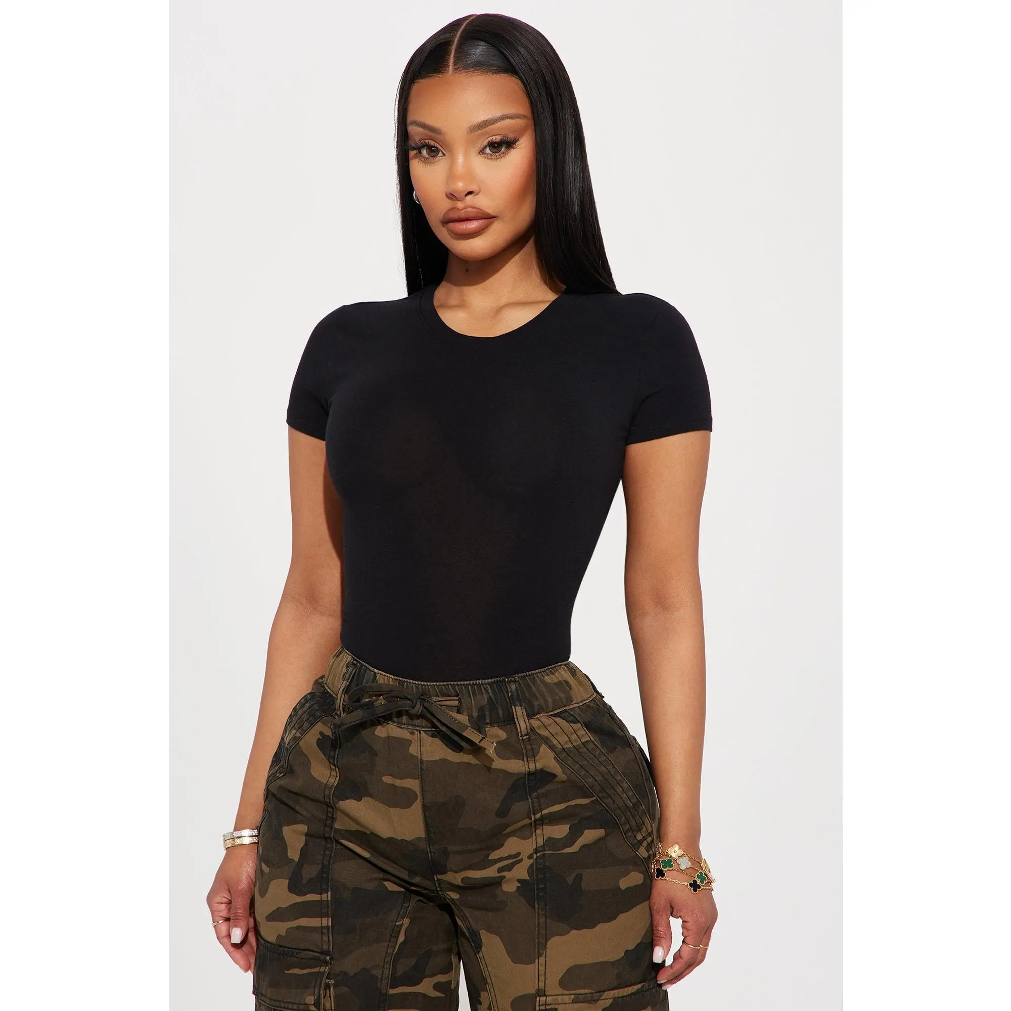 Camilla Classic Fit Crew Neck Tee - Black