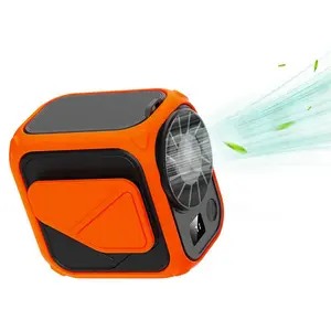 Portable Rechargeable Fan with LED Light, 4 Wind Speeds Cooling Fan, Compact Fans for Outdoor Activities, Construction Sites, Farms, Travel & Fishing