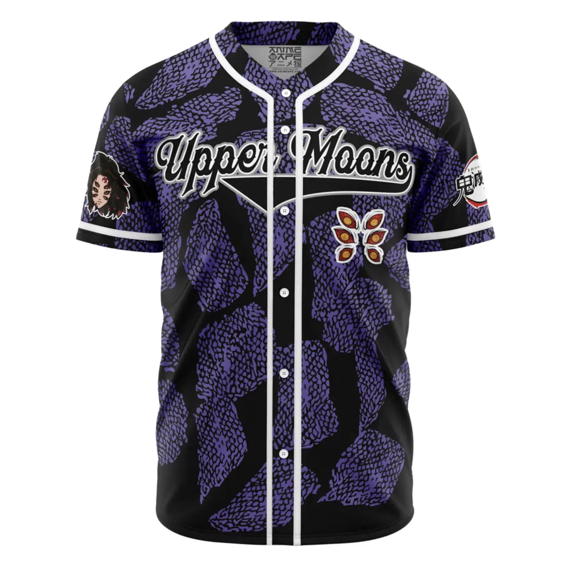 Kokushibo Demon Slayer Anime Baseball Jersey, Premium Breathable Button Up Streetwear Shirt, Upper Moon One Cosplay Apparel, Perfect Anime Fan Gift