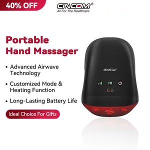 CINCOM Portable Hand Massager (BLACK), Cordless, with Comfort Heat and Gentle Vibration, Adjustable Settings, Auto-Off Feature, Rechargeable, Perfect for Daily Relaxation, Ideal Gift