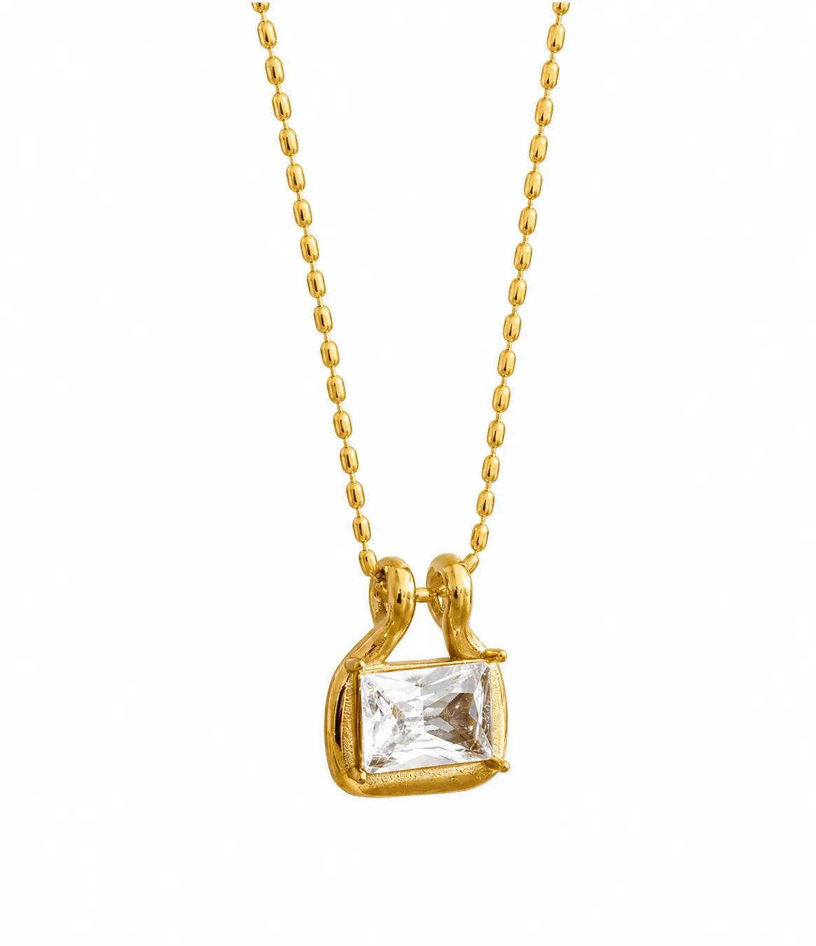 Cristal Necklace - 18K PVD Gold Plated  Stainless Steel