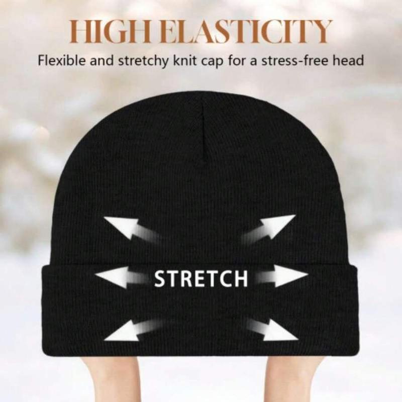 S&T Panteraed Stretch Knit Hat With 'COWBOYS FROM ' Text - Lightweight Elastic Head Circumference Winter Hat For Men And Women, Christmas Gift, Outdoor Casual Unisex Skull Cap, Fashionable Knitwear, Comfortable Fit