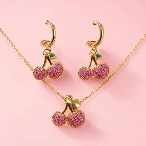 Cherry necklace & earrings