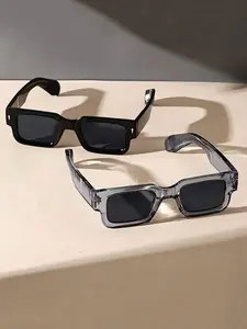 Vintage Square Fashion Glasses, Thick Frame Decorative Eyewear for Men and Women, Perfect for Parties, Unisex Stylish Sunglasses