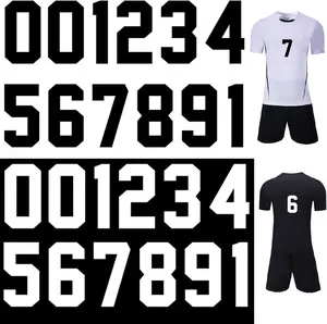 24 Pieces 5 Inch Iron on Transfers Numbers T-Shirt Heat Transfer 0 to 9 Jersey Number for Sports T-Shirt Jersey (Black/White, 5 Inch) CPEI