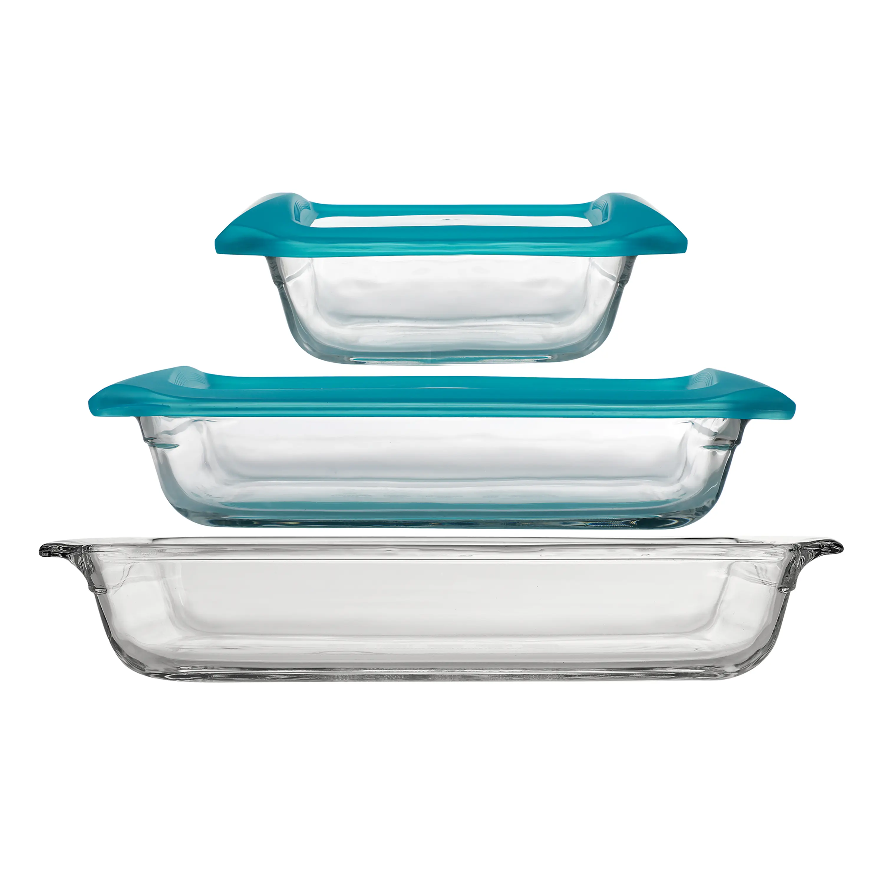Libbey Baker’s Premium 5 Piece Glass Baking Dish Set, Stackable Casserole Dish with Lid Set, Baking Glassware for Casseroles, Lasagna, Brownies