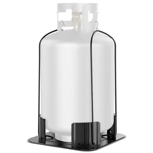 Safoner Aluminum Propane Tank Stabilizer Base with Tie-Down Straps, Propane Cylinder Holder for Transport, Fits 20 lb 30 lb 40 lb Tanks, Secure Holder for Truck Bed, RV, Trailer Storage