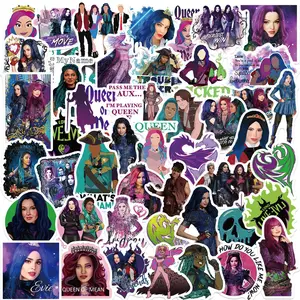 50 Pieces Descendants Waterproof Stickers, Decals for Car, Luggage Handle, Graffiti Art Decoration
