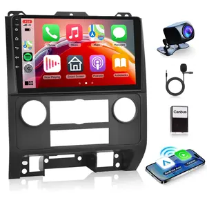 2GB+64GB Android Car Radio for Ford Escape Kuga Mazda Tribute 2007-2012, 9 inch Touch Screen Car Stereo, Carplay&Android Auto/Wi-Fi/Bluetooth/1080P+AHD Backup Camera+MIC