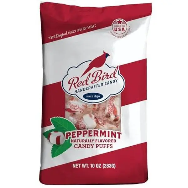 Red Bird Soft Peppermint Candy, Individually Wrapped, Gluten Free Breath Mints, 10 oz Bag