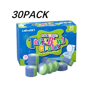 Double Color Toilet Cleaning Blocks, 30 Pieces Pack, Toilet Cleaner, Continuous Cleaning, Self-Dissolving Tablets Remove Stains, Eliminate Odors, Fresh Scent, Cleaning Supplies
