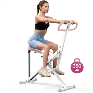 2-in-1 Foldable Squat & Rowing Machine, Multi-functional Home Gym Equipment with Adjustable Resistance, 350lbs Capacity for Glutes Training & Space-Saving Total Body Workouts