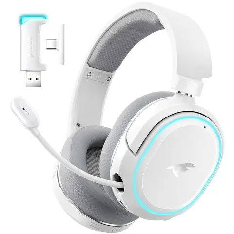 Picun G2 Over Ear Wireless Gaming Headset, 5ms Lagfree Play, 2.4Ghz USB PC Accessories, 7.1 Surround Sound, 100-Hr Playtime, Bluetooth 5.3, Type-C, ENC Noise Canceling Mic, RGB Light, for PC PS5 PS4 Mac Switch FPS Gamers,techvibes