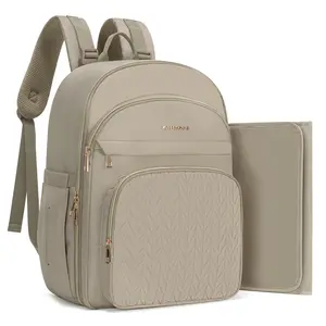 KABAQOO Baby Diaper Bag Backpack Waterproof with Changing Pad Insulated Pockets & Stroller Straps Perfect for Mom Dad Baby Shower Gifts for Girls Boys