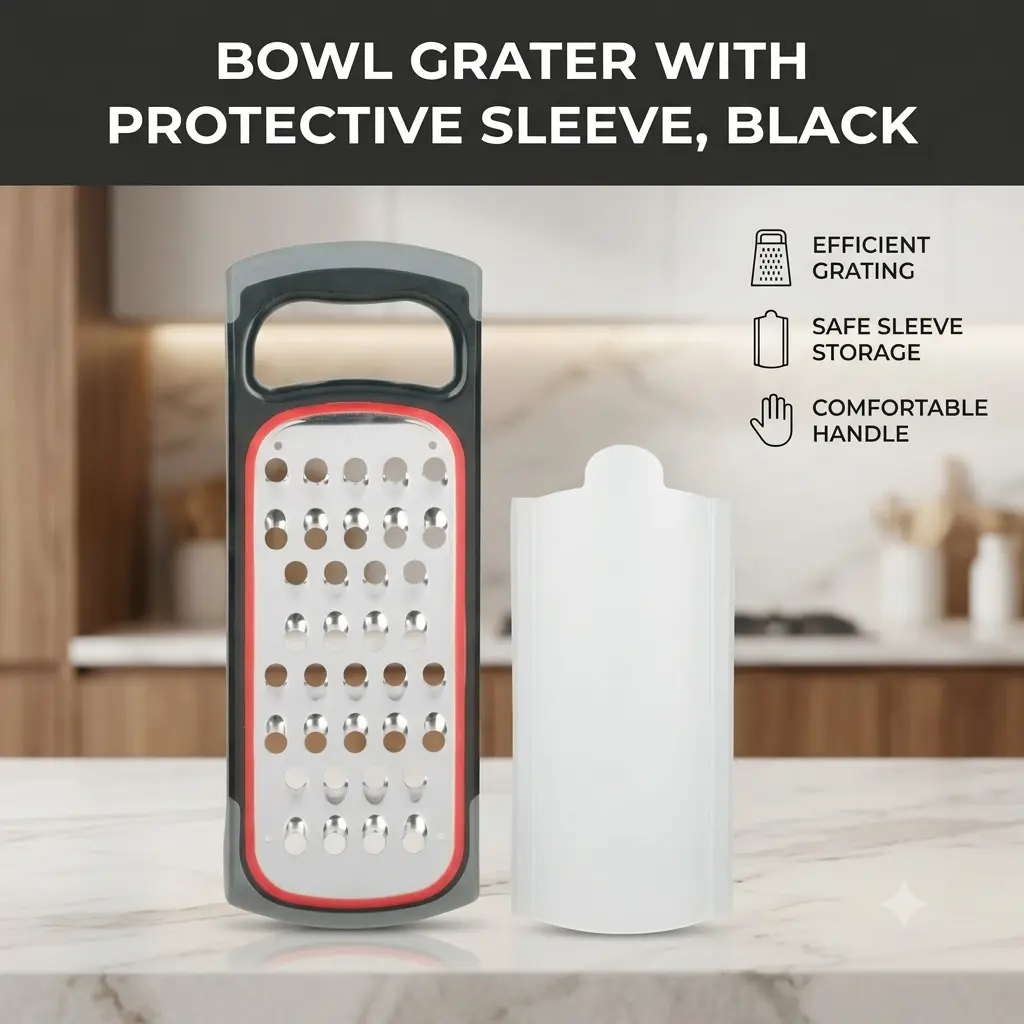 Stainless Steel Blade Plastic Kitchen Grater with Cover, Durable Kitchen Utensils for Efficient Vegetable & Cheese Grating, Easy to Clean and Store