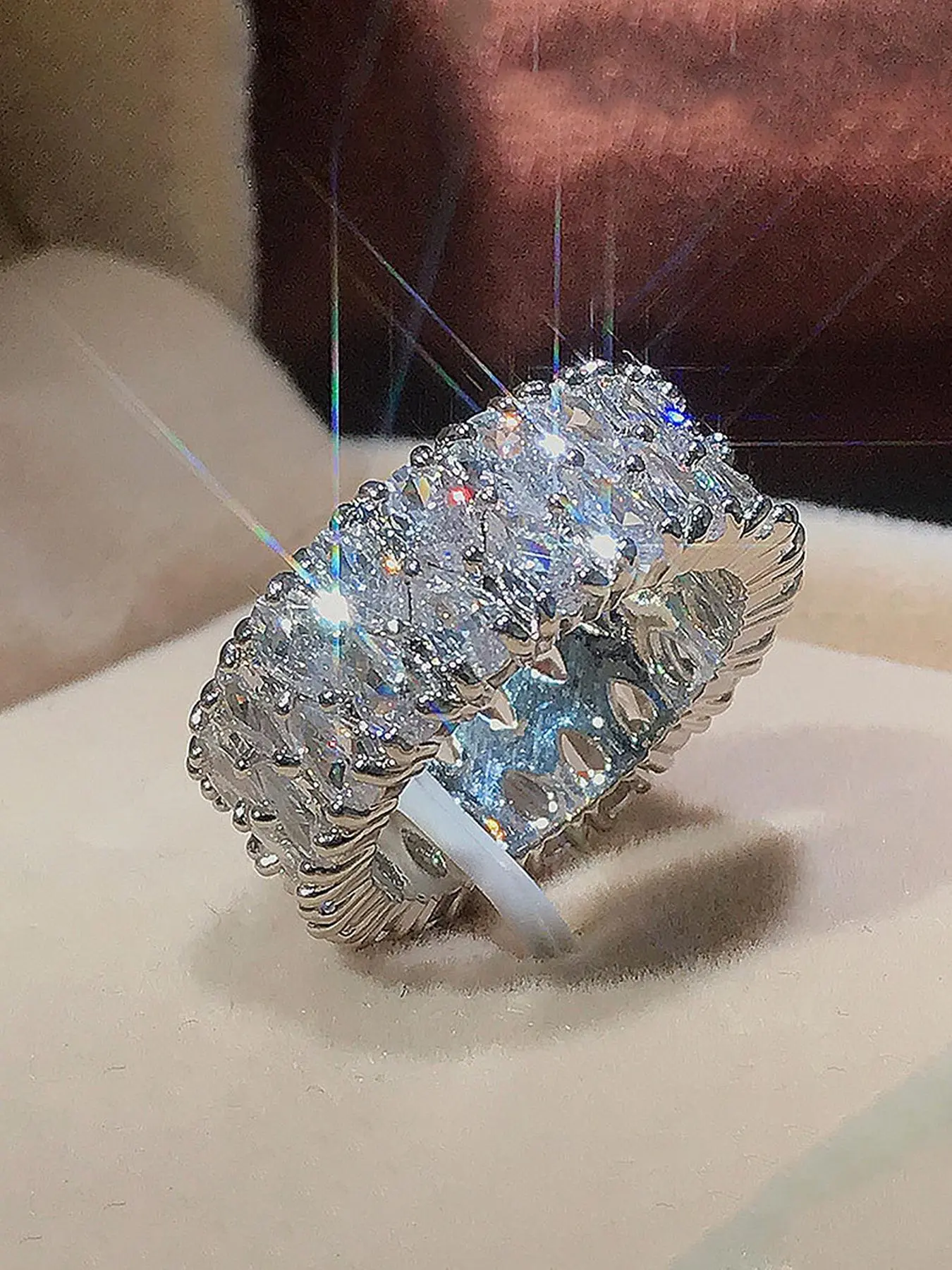 Luxury Rhinestone Decorated Adjustable Ring, Elegant Jewelry for Women for Party, Daily Clothing Decor, Elegant Everyday Ring, Trendy All-match & Exquisite Jewelry for Birthday Gift, Teardrop Bridal Rings, Beautiful Rings