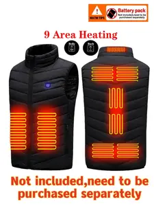 Without Battery Unisex Heated Athletic Vest with Three Heating Levels, 9 Heat Zones, Sporty Style, Zipper Vest, Perfect Christmas Gift, Ideal for Outdoor Activities